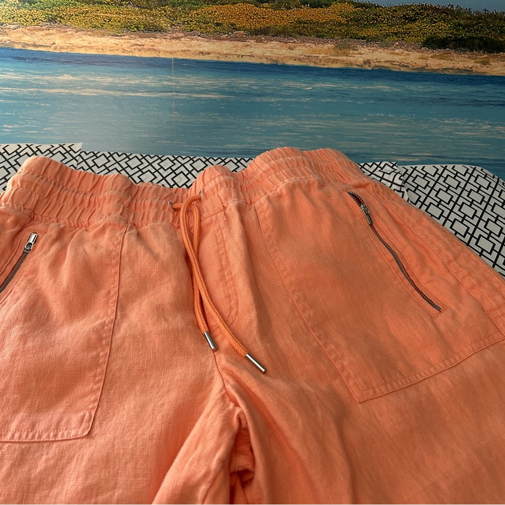 Casual Orange Drawstring Pants